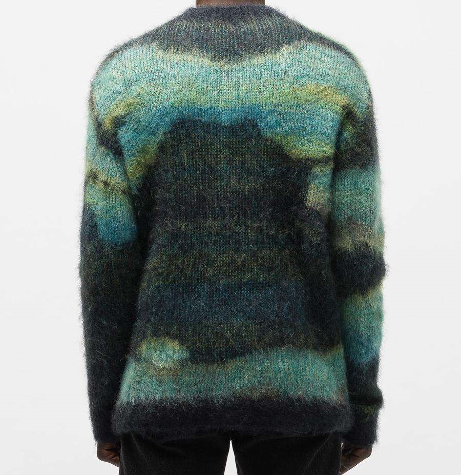 カスタムロゴ OEM & ODM モヘアジャカードプルオーバーニットクルーネックニット男性用冬ニットセーター