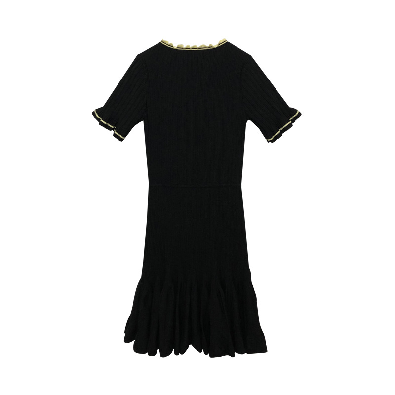 OEM工場カスタム春夏半袖プリーツ女性ニットセータードレス