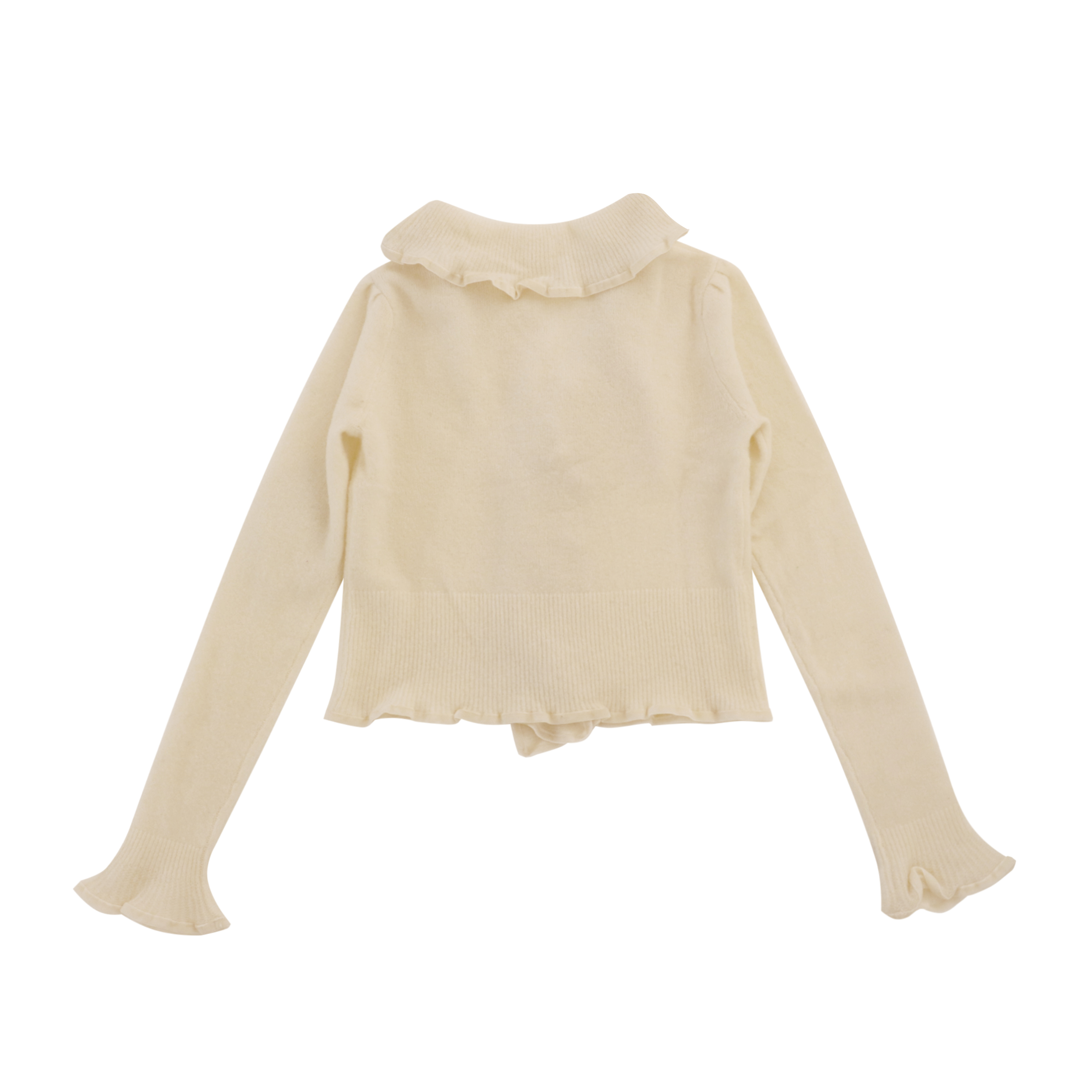 OEMの工場注文の白い葉の袖の女性レディース短いニットのセーターのカーディガン