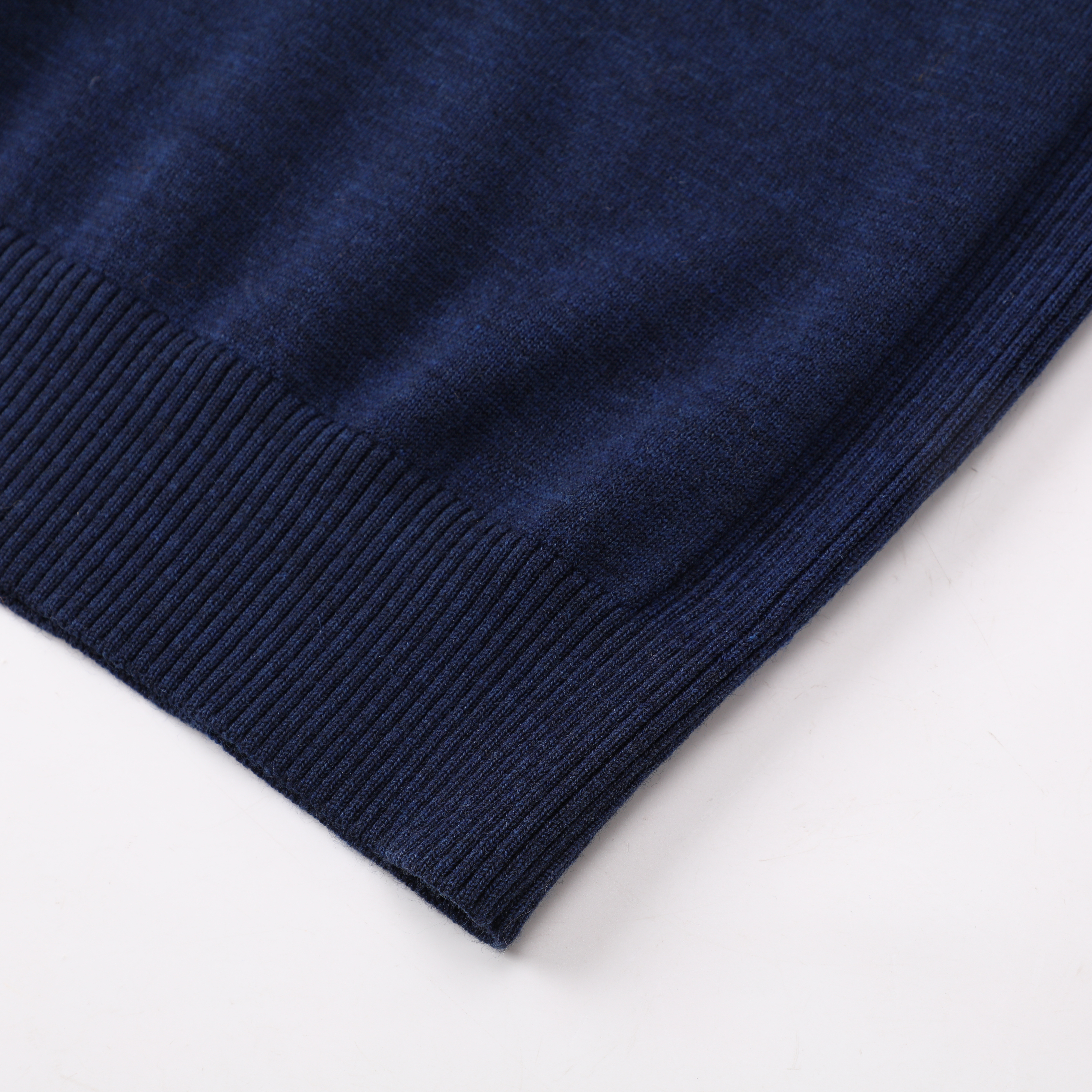 秋冬 OEM カスタム ネイビー 長袖女性レディース プルオーバー ニット セーター ジッパー付き