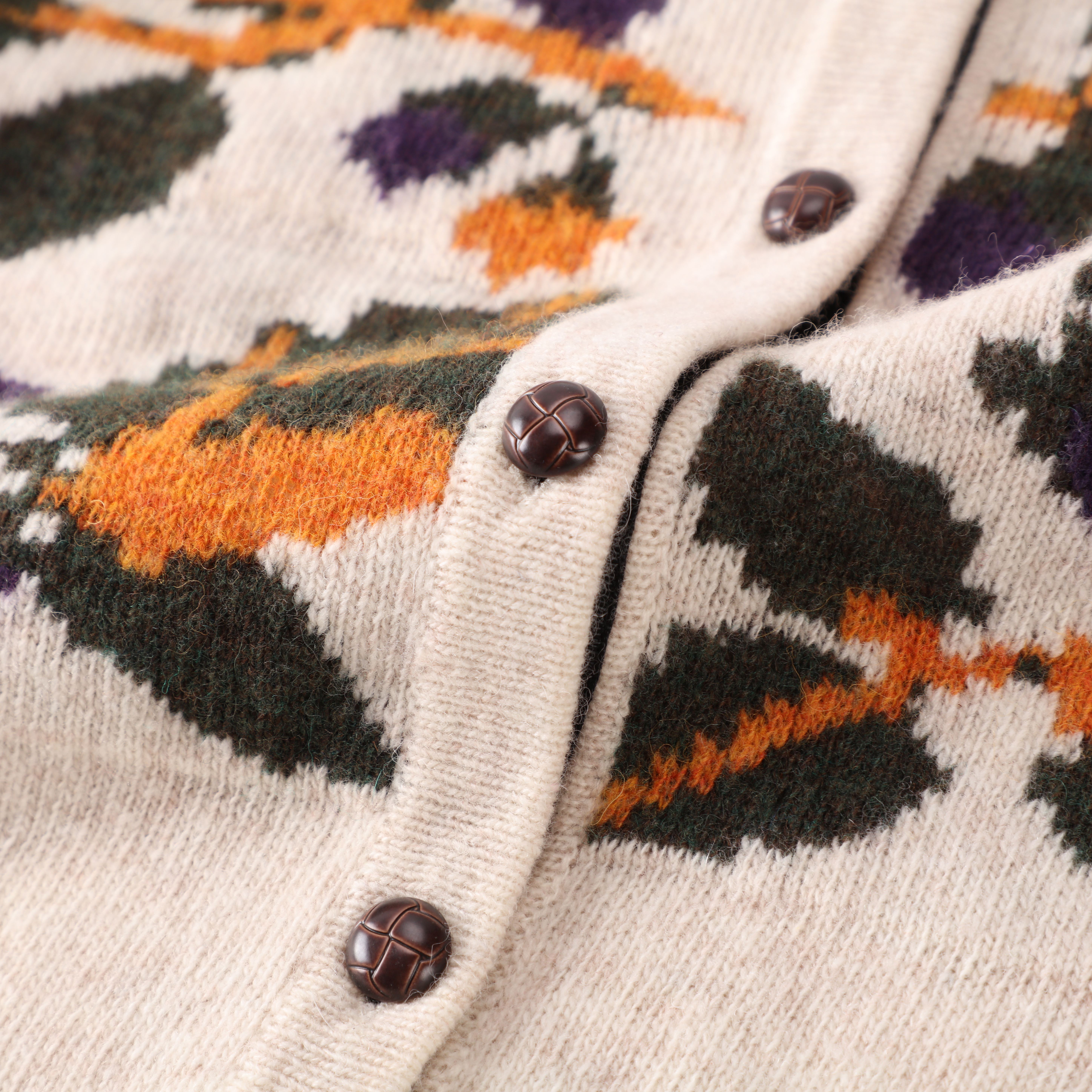 秋冬 OEM カスタム ホワイト プリント長袖ウール女性トップ ニット セーター カーディガン