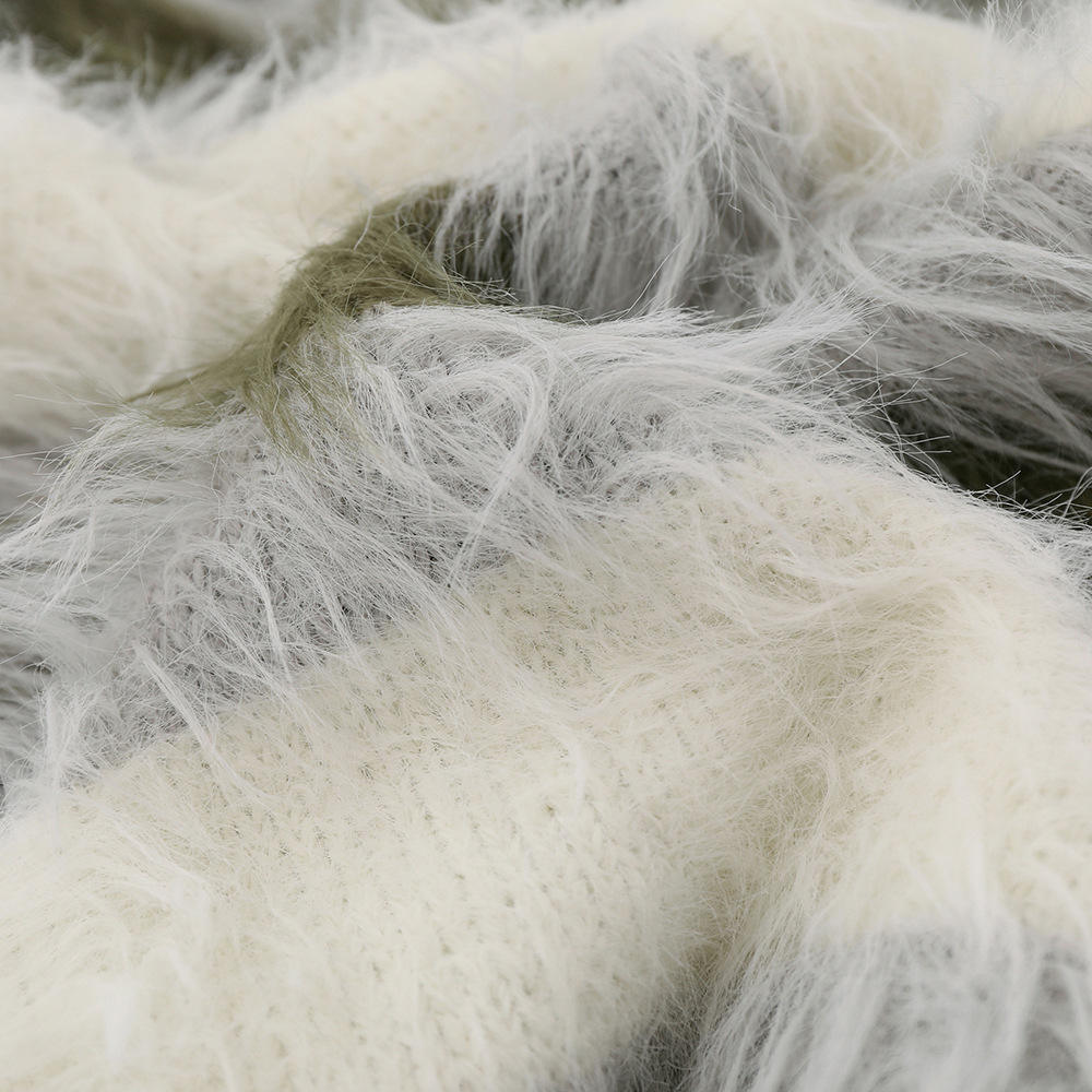 カスタムメンズモヘアファジーニット長袖ニット秋冬ストライプモヘアカーディガンセーター