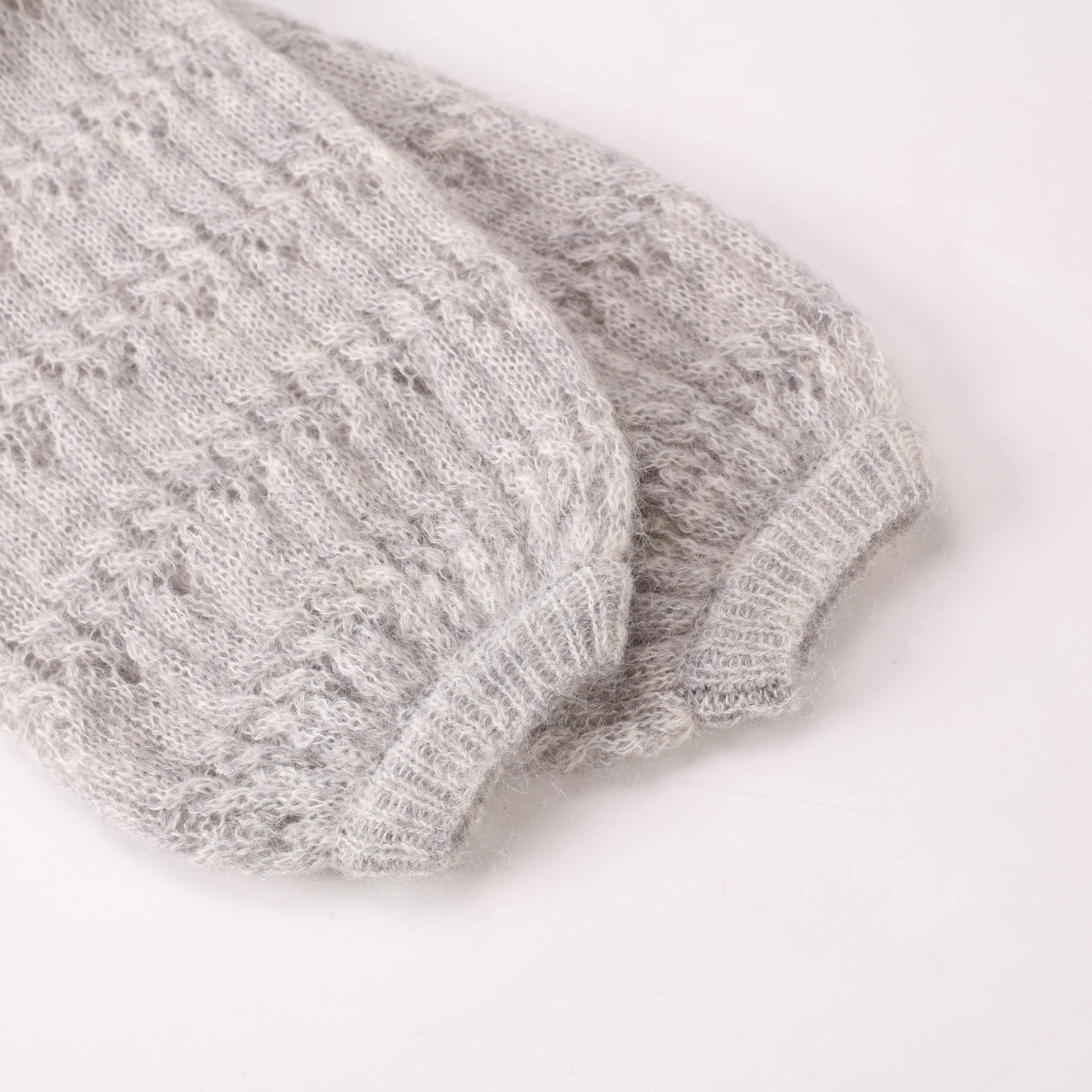 冬 OEM カスタムグレー長袖 V ネック女性ソフトウールニットトップセーターカーディガン女性のための