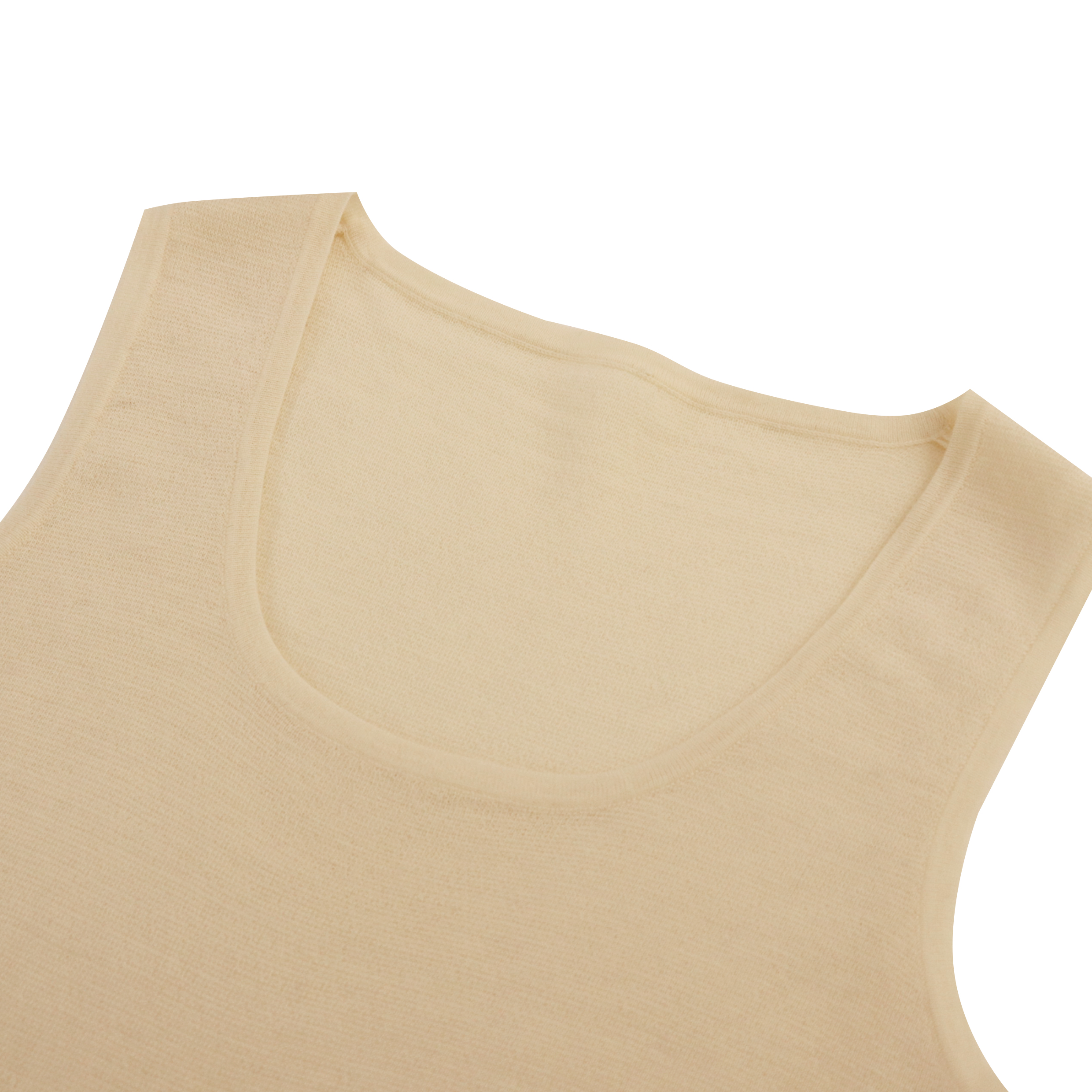 OEM工場カスタム女性Oネックホワイトニットノースリーブプルオーバーセーターベスト 