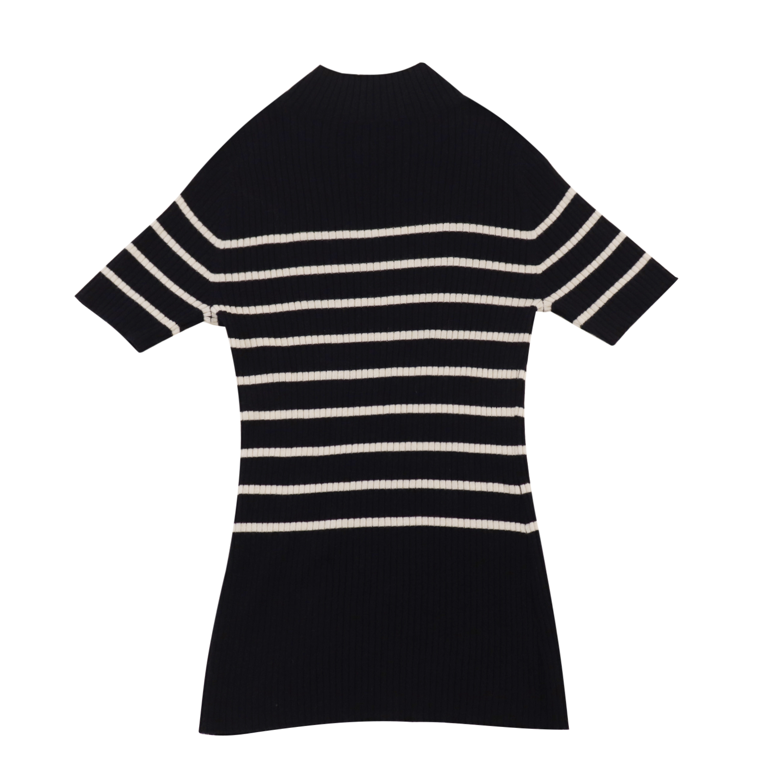 秋冬OEM工場カスタム半袖ストライプ女性プルオーバーニットセータードレス