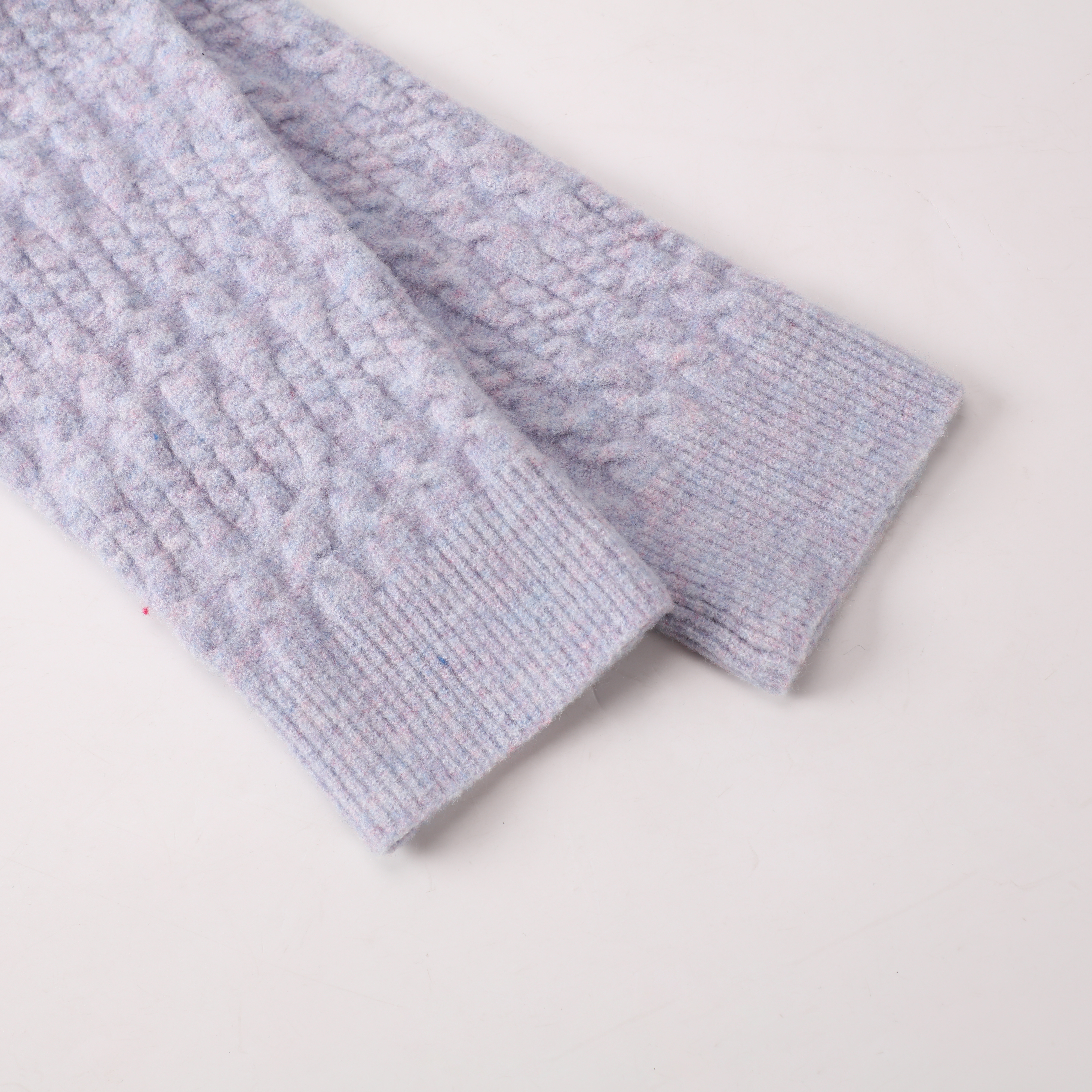 秋冬 OEM カスタム ライトパープル長袖暖かい女性レディース プルオーバー ニット セーター