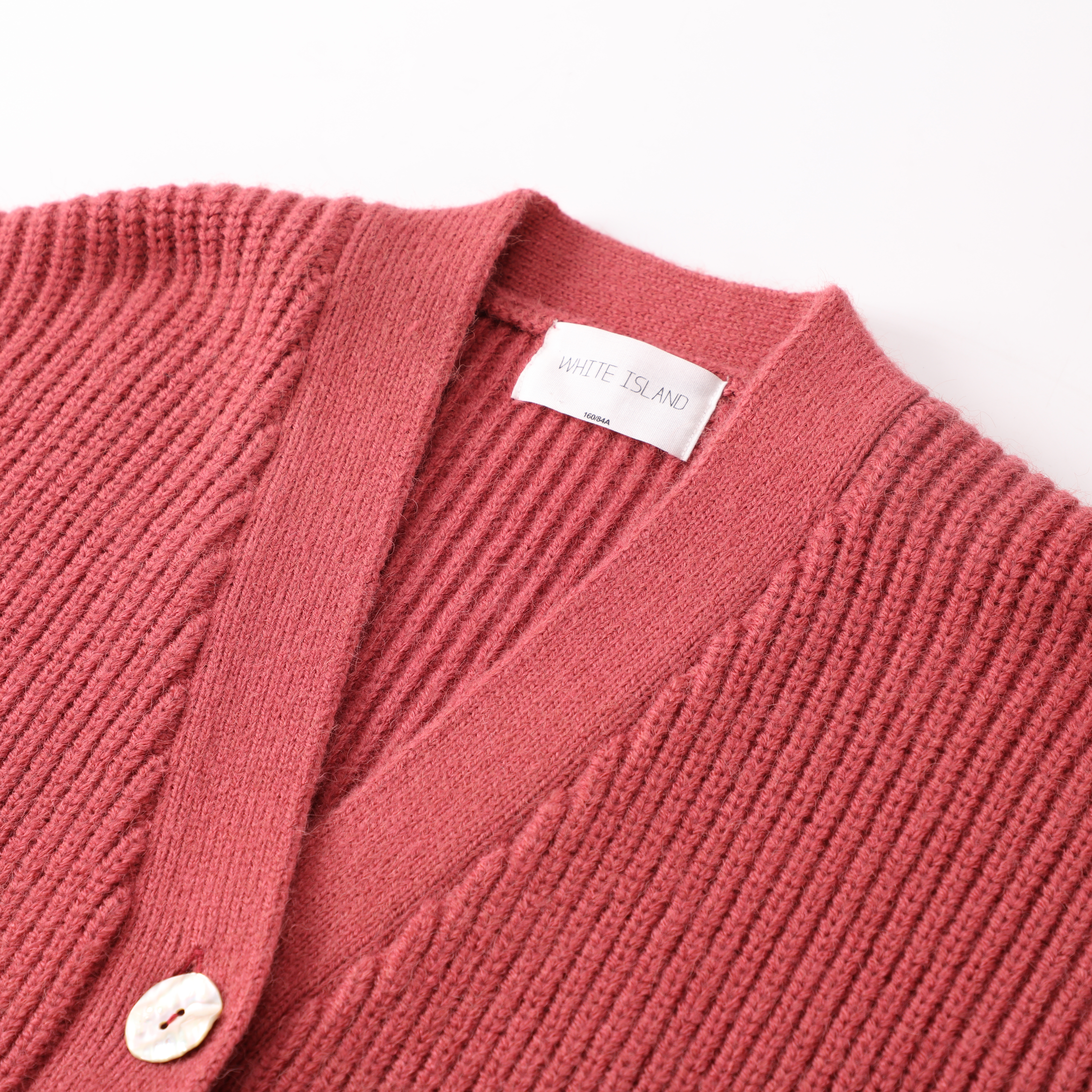 高品質冬 OEM カスタム赤長袖 V ネック女性トップニットセーターカーディガン女性のための