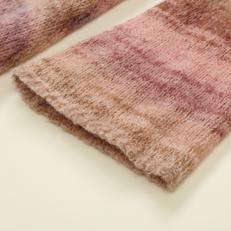 OEM カスタム冬レディーススペースダイ長袖プルオーバーニットセータードレス