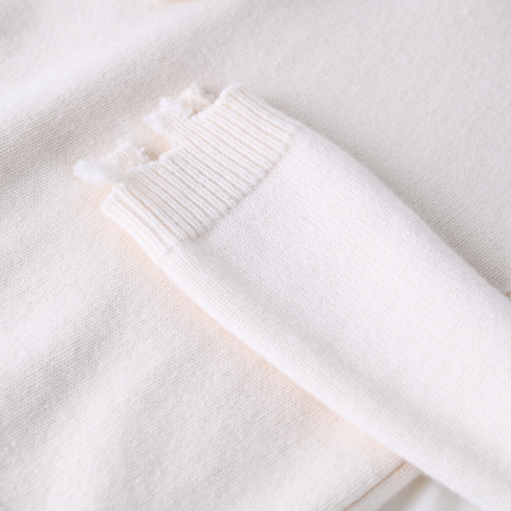 秋冬 OEM 工場ファッションフード付きカスタム長袖ウール女性プルオーバーニットセーター