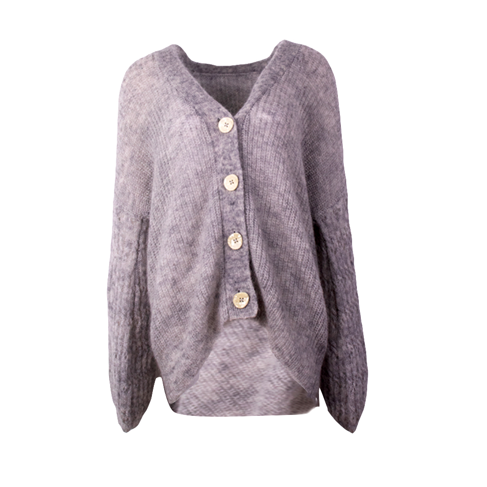 OEM 製造カスタム秋冬ニット V ネックニットロング女性レディースセーターコートカーディガン