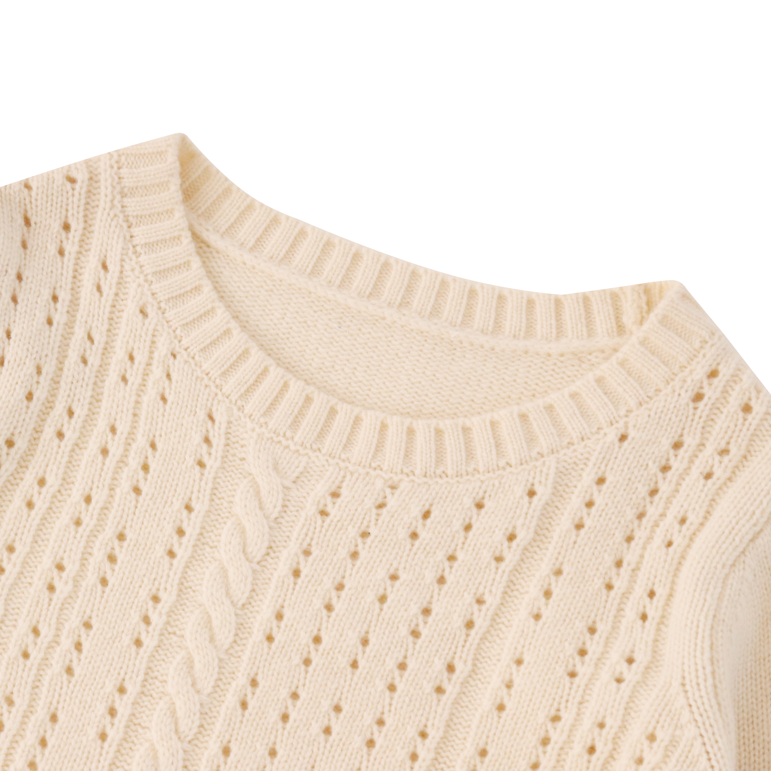 秋冬 OEM 工場カスタム長袖中空ウール女性プルオーバー ニット セーター