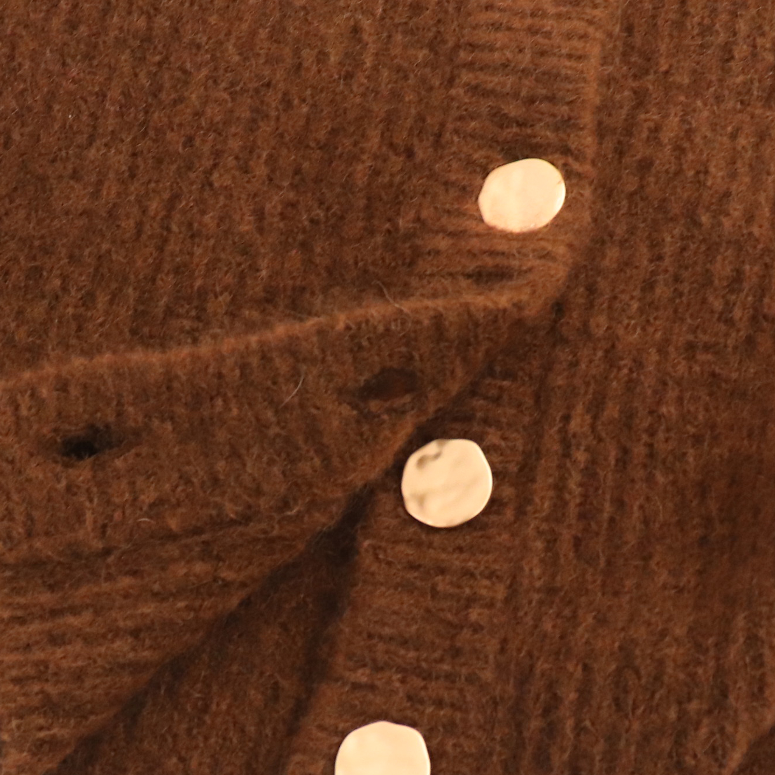 秋冬 OEM カスタム無地ブラウン長袖ウール女性トップ ニット セーター カーディガン