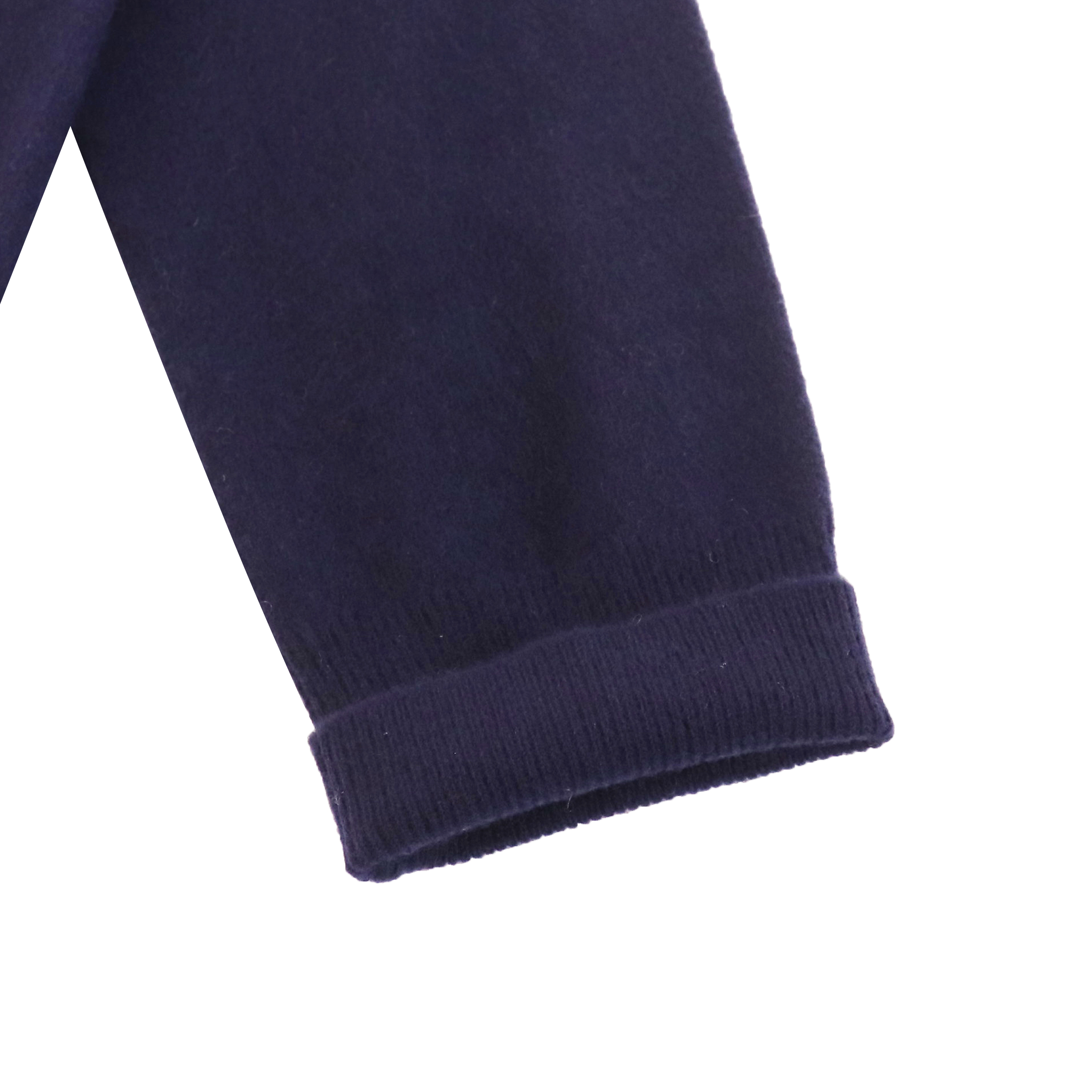 秋冬OEM工場カスタムネイビークルーネックボタン長袖女性プルオーバーニットセーター