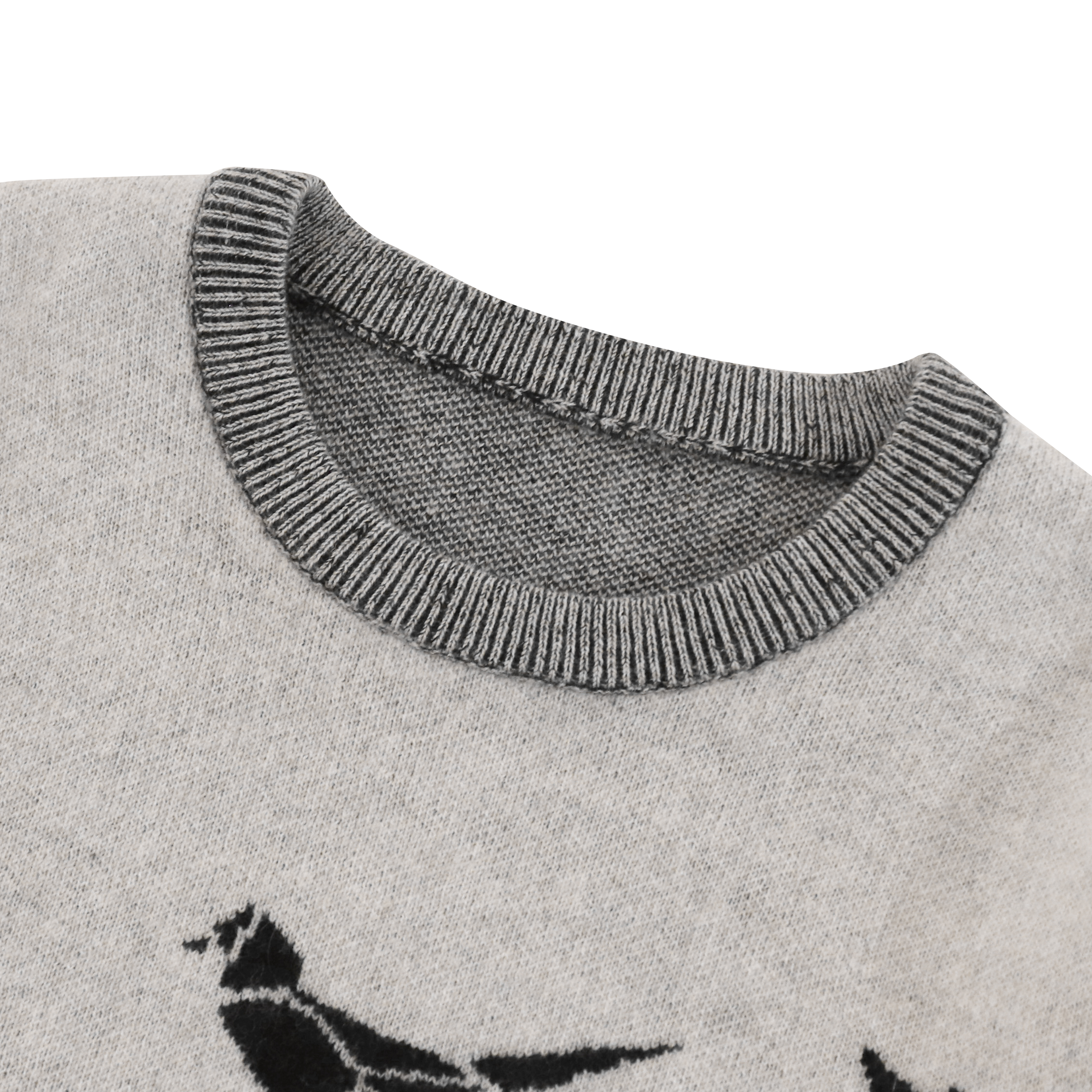 秋冬OEMメーカーカスタムロングスリーブプリント対照的な色の女性プルオーバーニットセーター