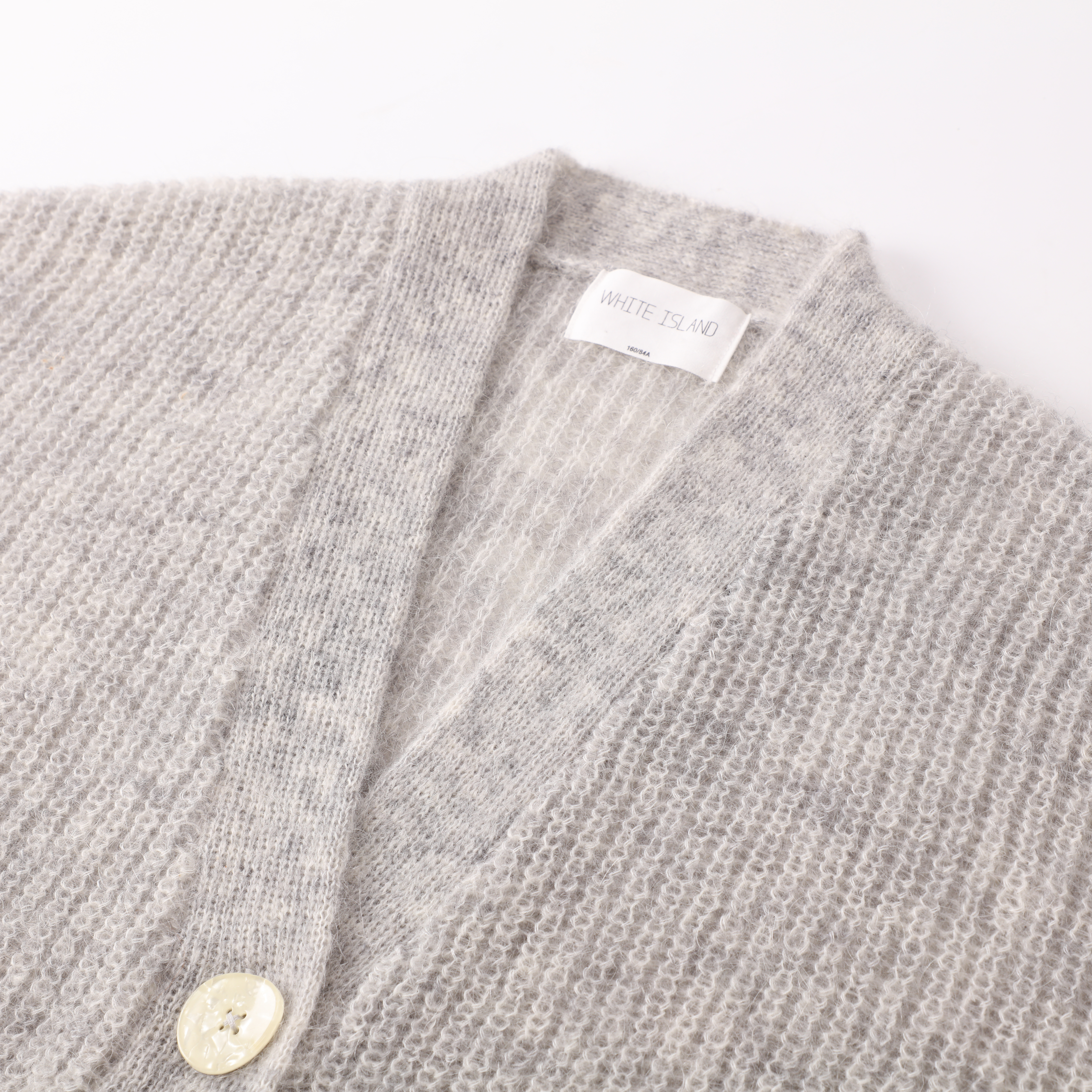 冬 OEM カスタムグレー長袖 V ネック女性ソフトウールニットトップセーターカーディガン女性のための