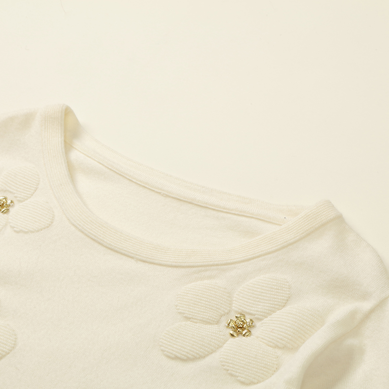 秋冬OEM工場カスタムウール長袖ジャカード女性プルオーバーニットセーター 