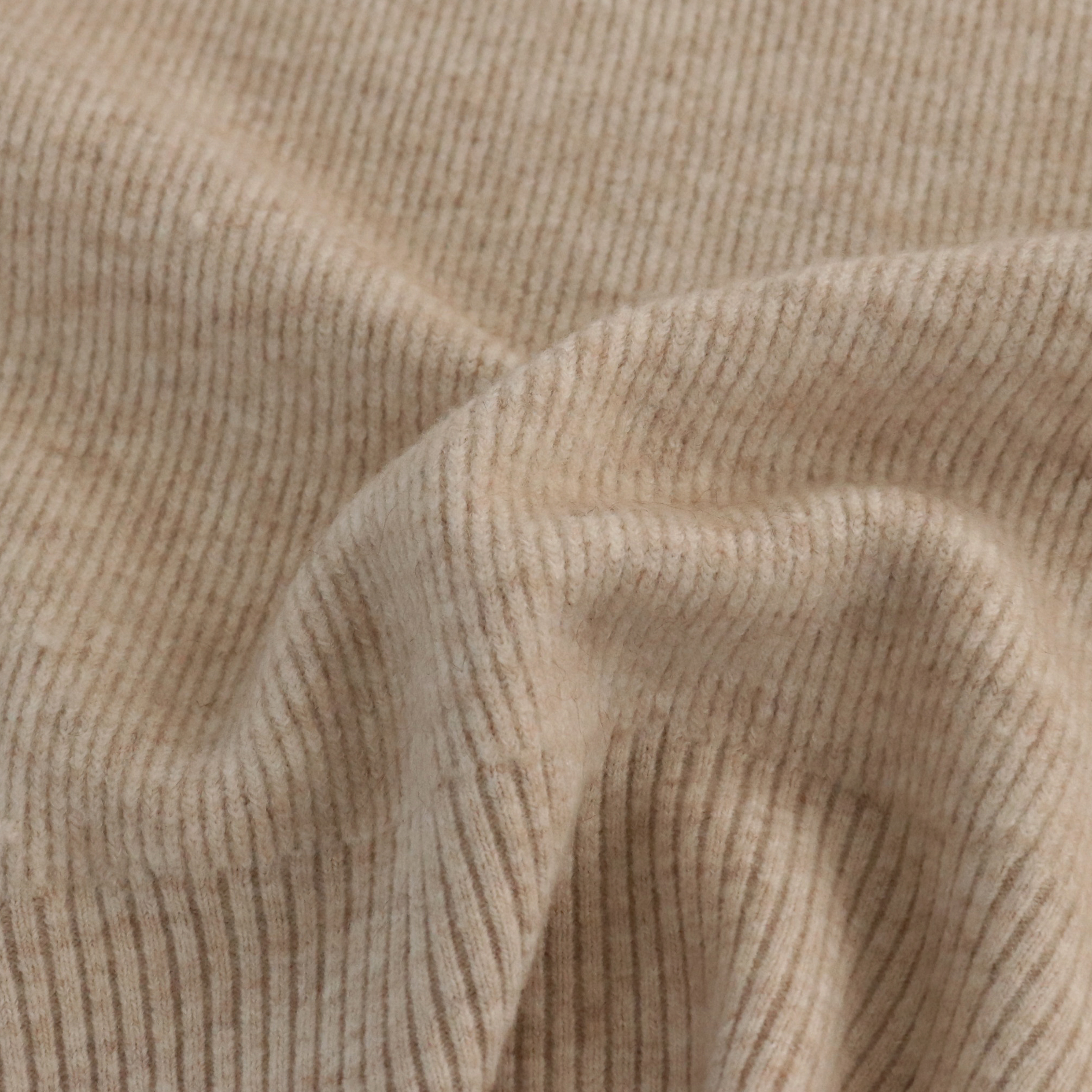 秋冬 OEM 工場カスタム長袖ウール V ネック ベージュ女性プルオーバー ニット セーター