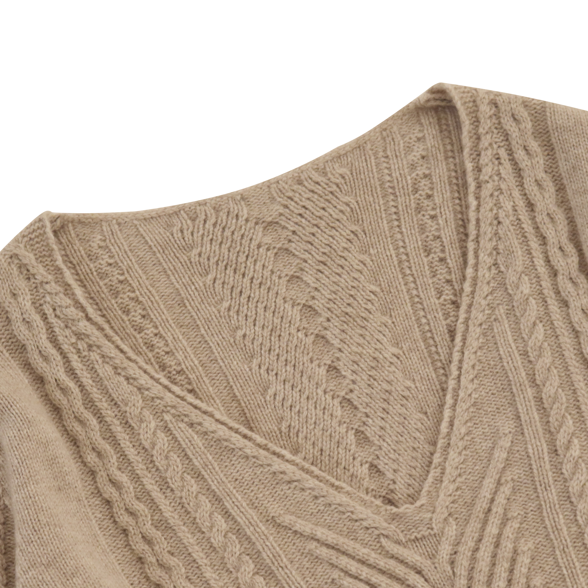 秋冬 OEM 工場カスタム長袖グレー女性プルオーバー ニット セーター