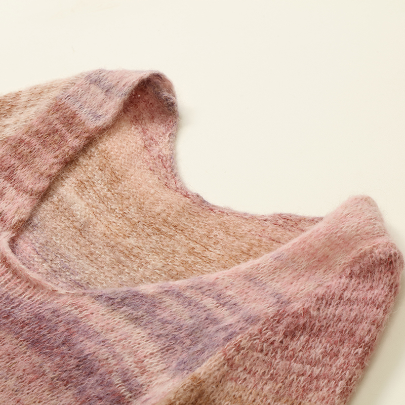 OEM カスタム冬レディーススペースダイ長袖プルオーバーニットセータードレス