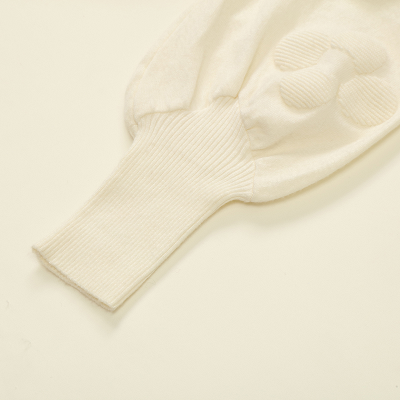 秋冬OEM工場カスタムウール長袖ジャカード女性プルオーバーニットセーター 