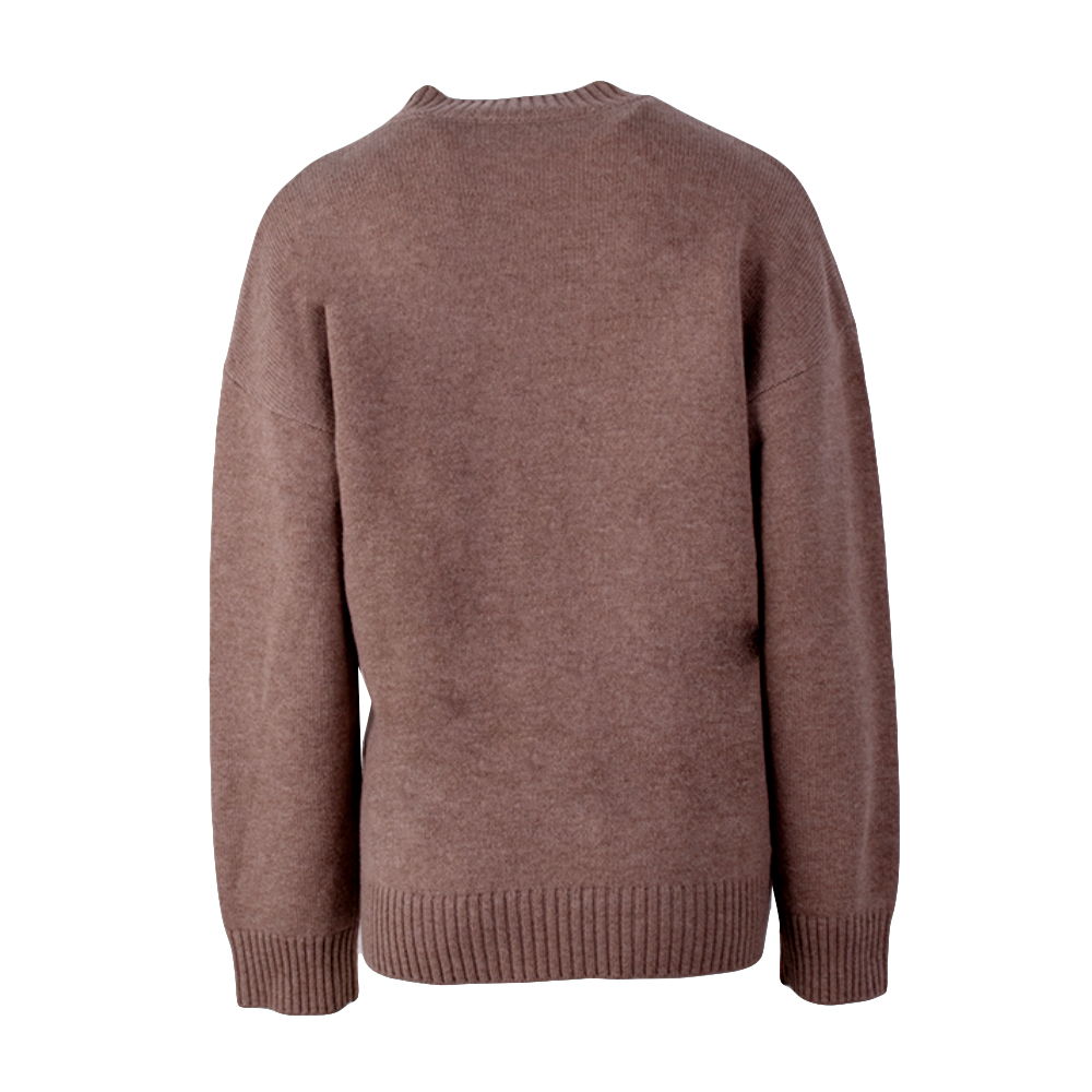 OEMカスタム女性秋の冬のクルーネック長袖ソリッドカラーニットプルオーバーセーター