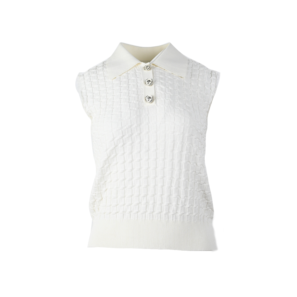 OEM カスタム春秋ファッション女性のノースリーブ ニット プルオーバー トップ ベスト セーター