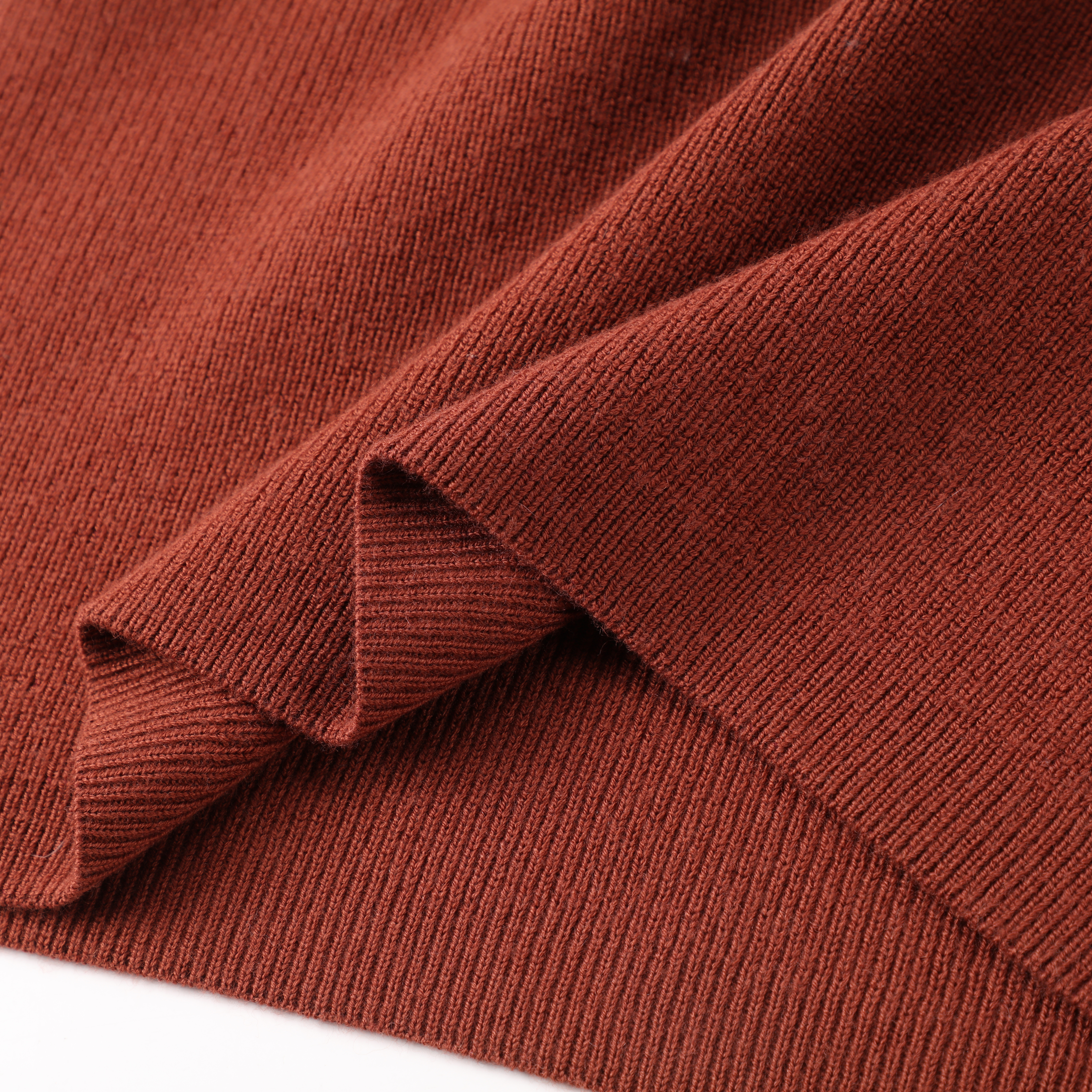 冬の OEM カスタム レッド フリル スリーブ V ネック女性レディース プルオーバー ニット セーター