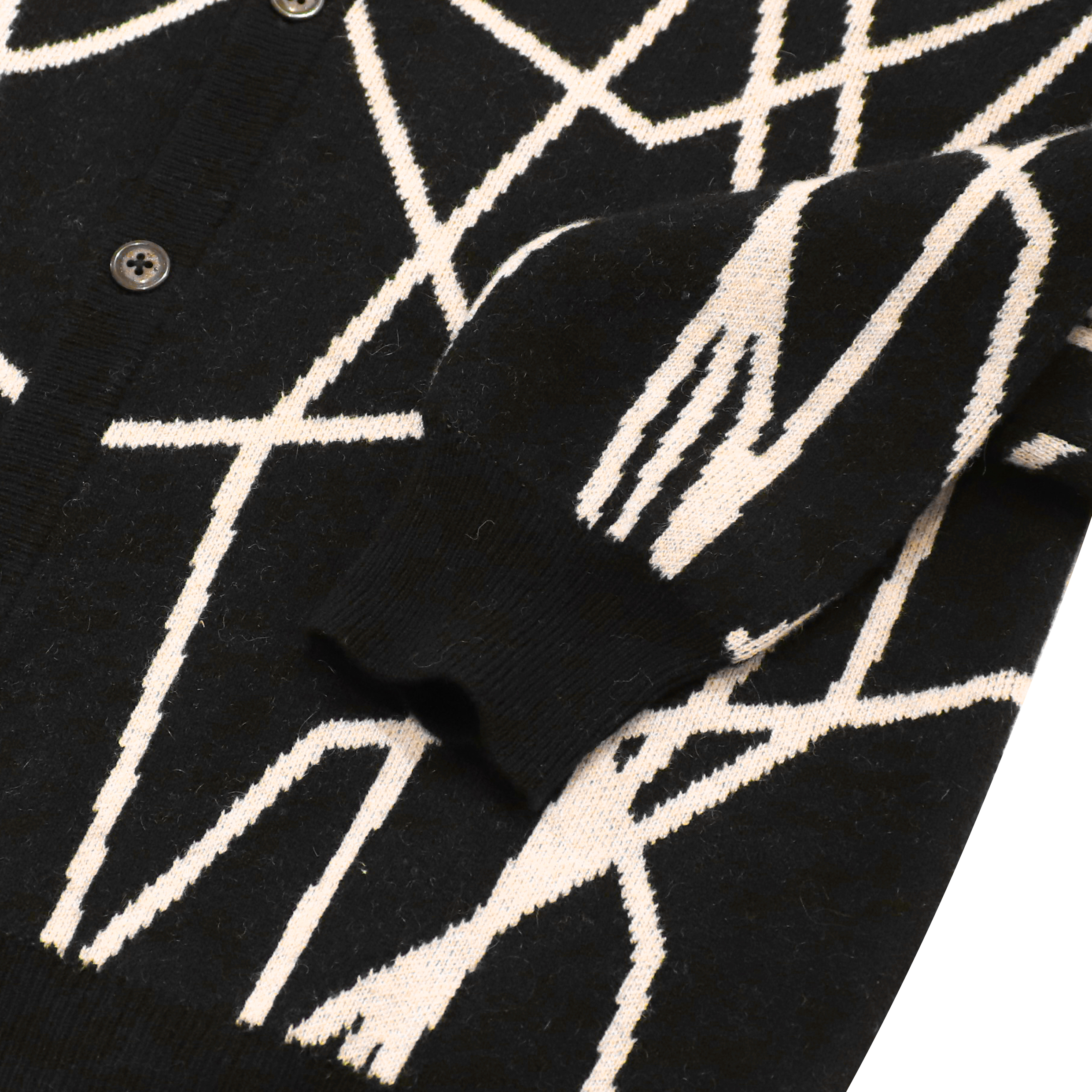 OEMの注文の黒い印刷物の長い袖のウールの女性の女性はセーターのコートのカーディガンを編む