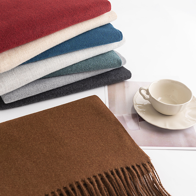 秋冬 OEM 工場カスタムデザイナーロングウールカシミヤ女性レディースニットスカーフ