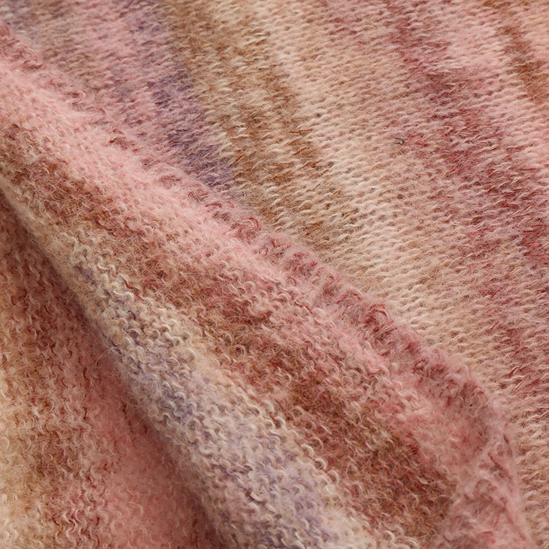 OEM カスタム冬レディーススペースダイ長袖プルオーバーニットセータードレス