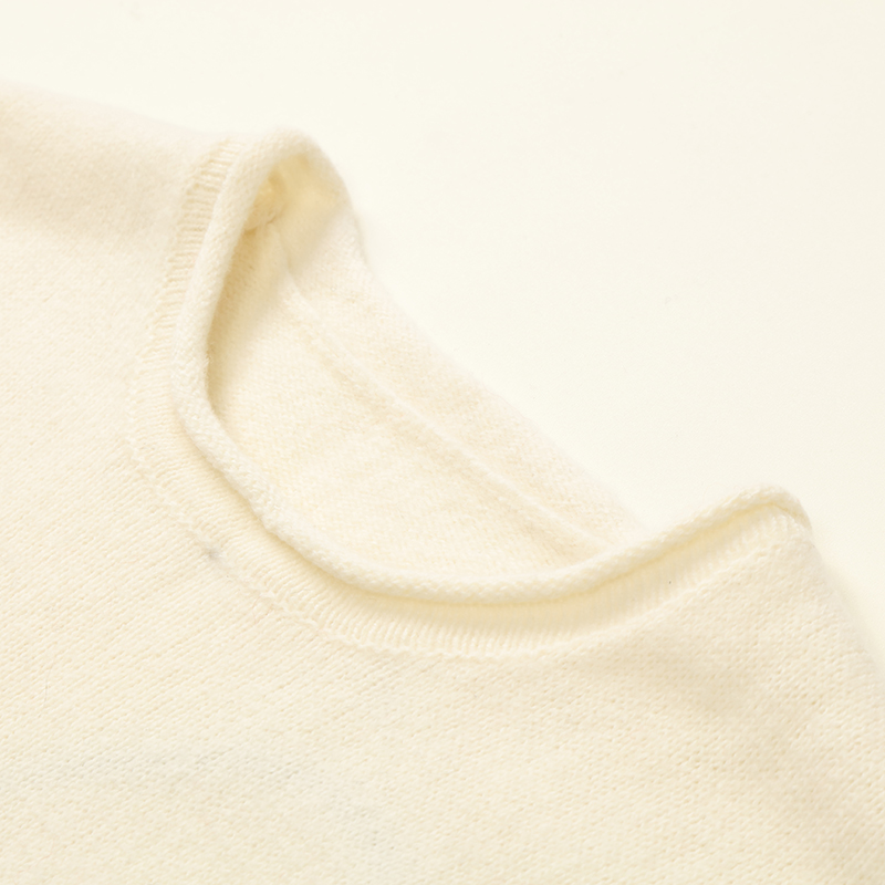 カスタムかぎ針編みブレンド O ネック カシミア プリント プルオーバー女性ニット セーター