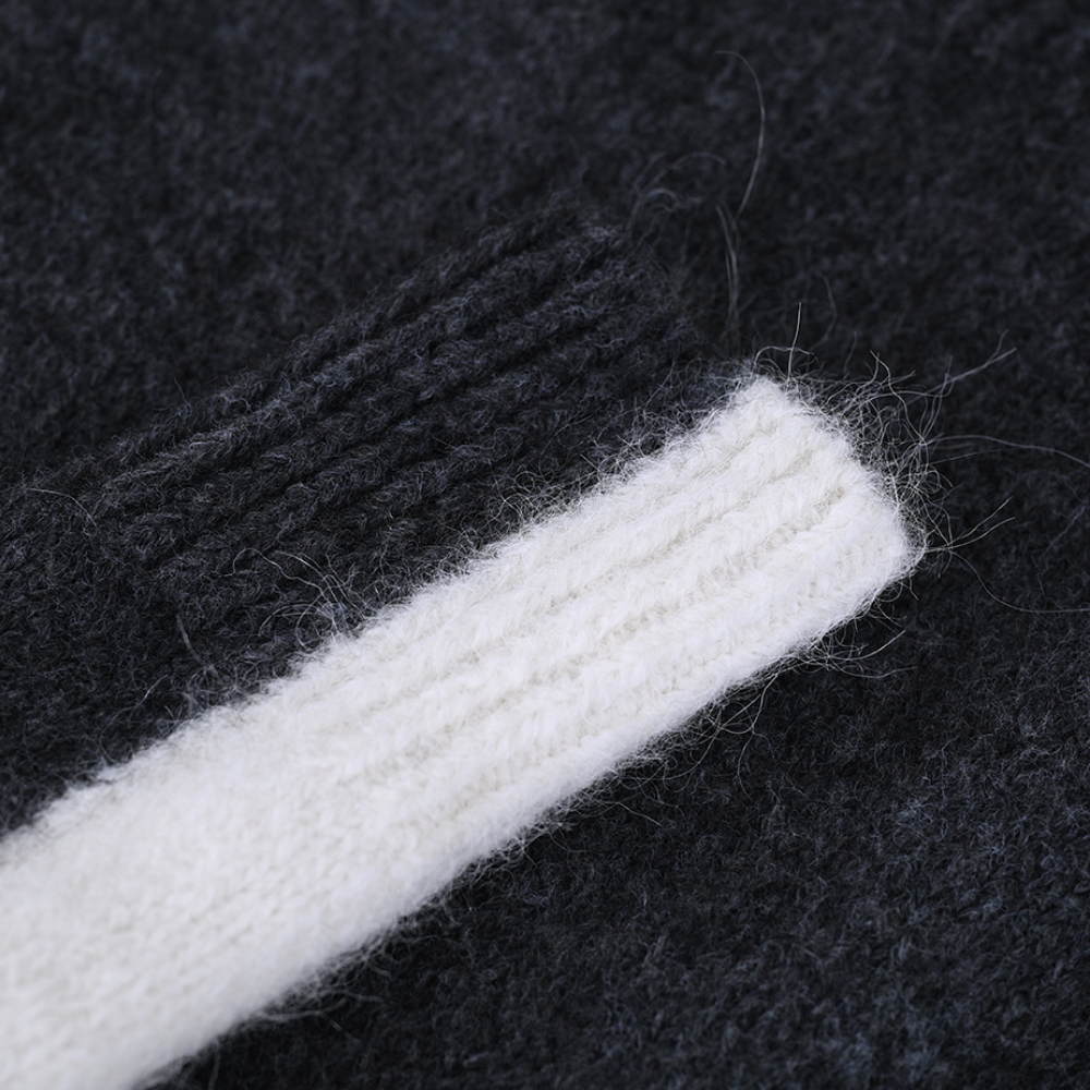 OEMカスタムウィメンズ秋の冬の長袖カラーブロッキングニットプルオーバーセーター