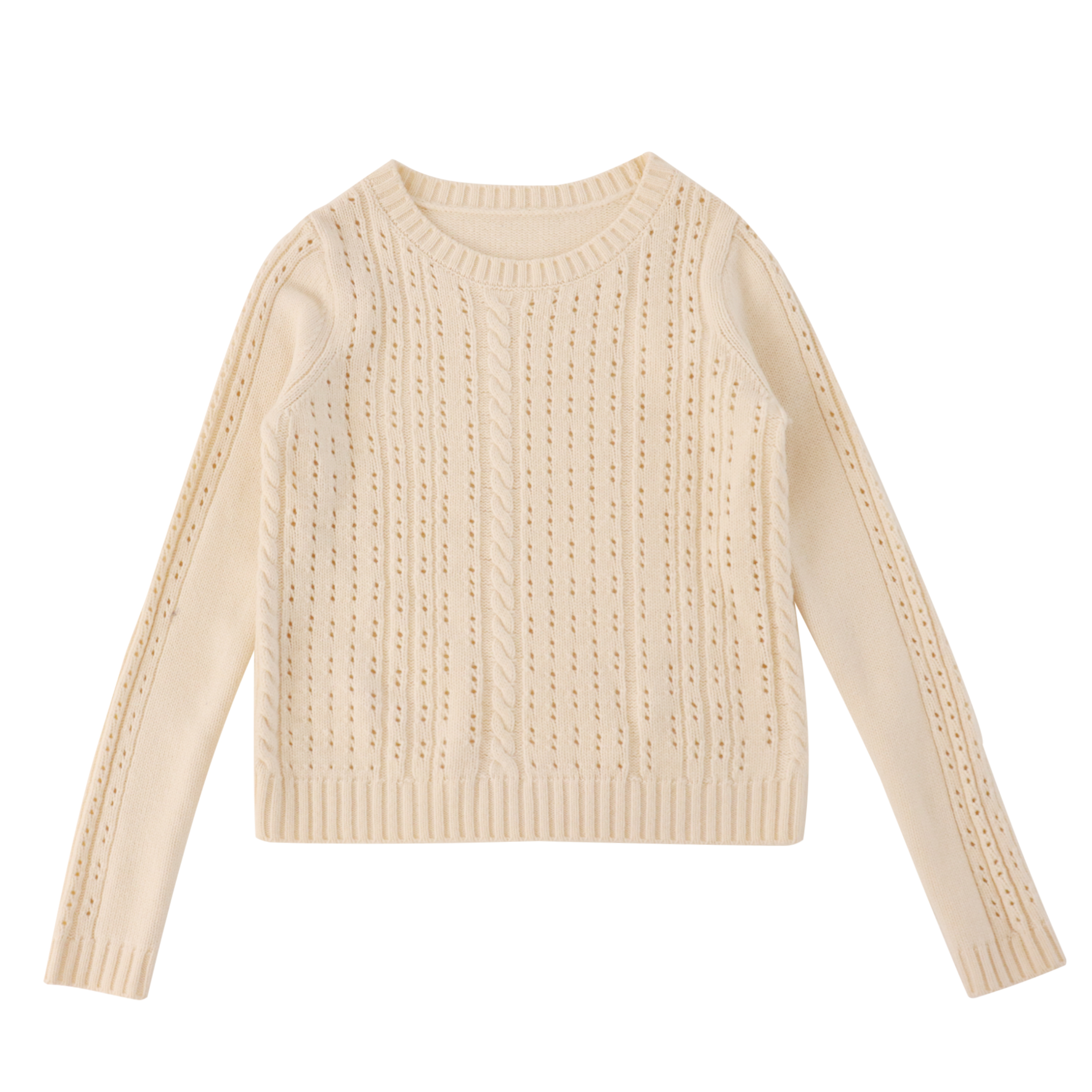 秋冬 OEM 工場カスタム長袖中空ウール女性プルオーバー ニット セーター