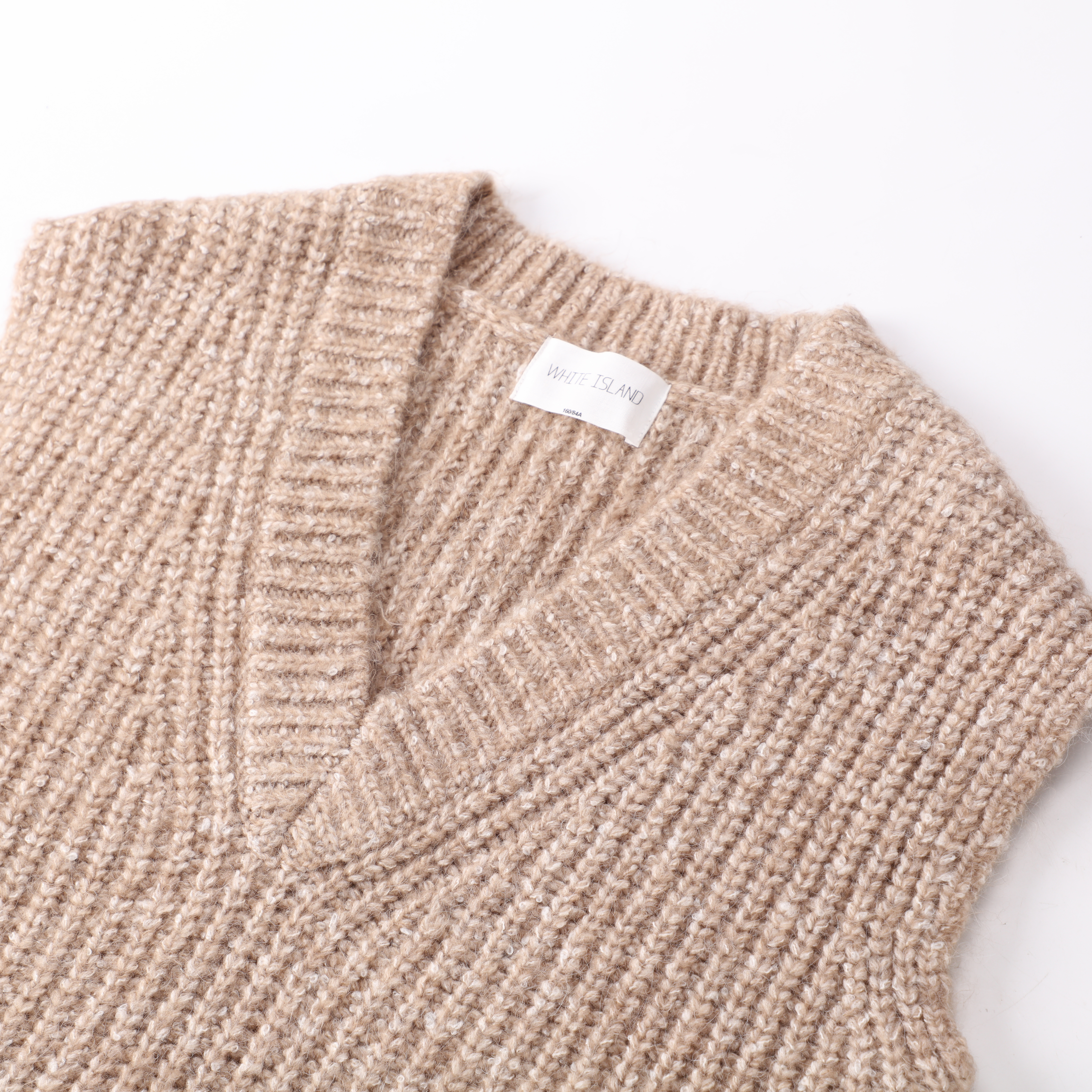 OEM 工場カスタム女性 V ネック ニット ノースリーブ プルオーバー セーター トップ ベスト 