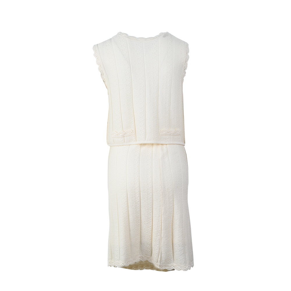 OEMカスタムニットノースリーブvsetスカート女性秋の冬のセーターセット